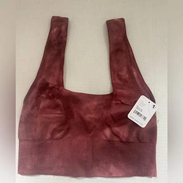 NWT Free People‎ FP Movement Good Karma Square Neck Bra/Tank Cherry Mocha XS/S - Image 3