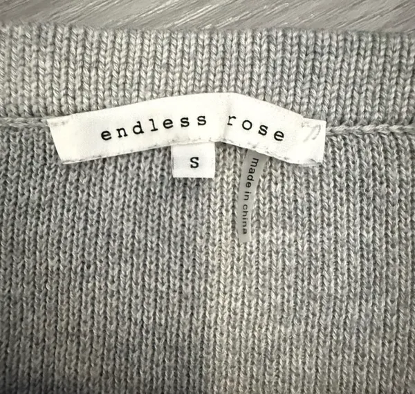 Endless Rose Off-the-Shoulder Tiered Ruffle Sleeve Sweater in Heather Grey 🩶 - Size S - Image 6