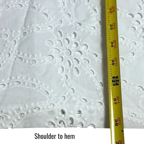 NEW White House Black‎ Market White Eyelet Dress Coastal Cottagecore Feminine 16 - Image 11