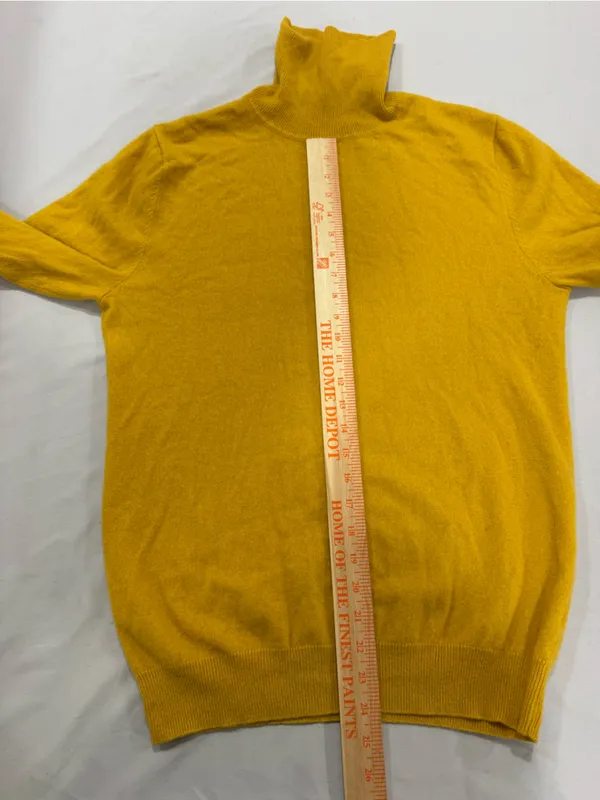 JOHN HENRIC Yellow Turtleneck 100% cashmere Sweater Large - Image 7