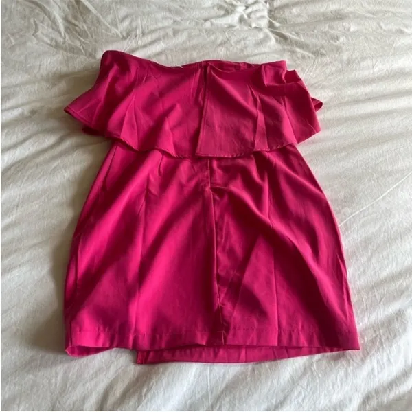 NWT Superdown Catalina Ruffle Tube Party Mini Dress in Hot Pink Size‎ S - Image 9