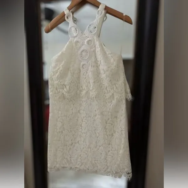 DO+BE White Lace Halter Dress Small NWT Boho Bridal Shower Rehearsal Dinner - Image 3