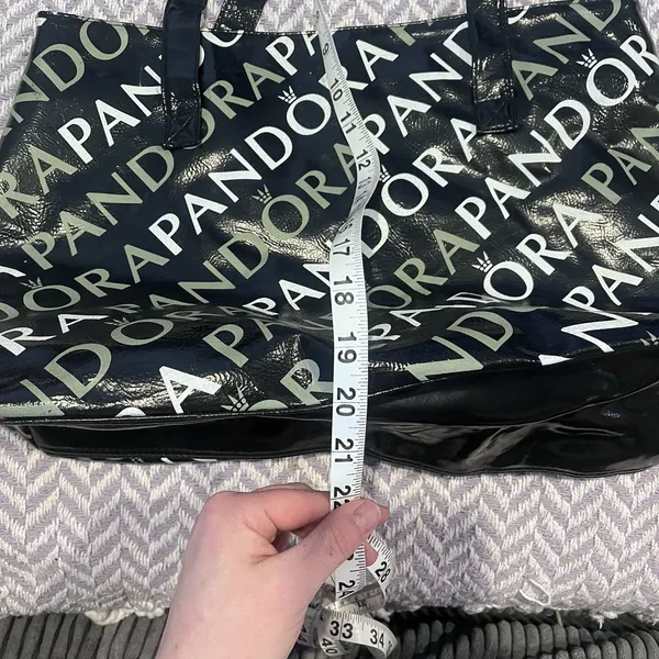 Pandora Bag Signature Logo Black Shopper Handbag Tote Purse Bag - Image 3