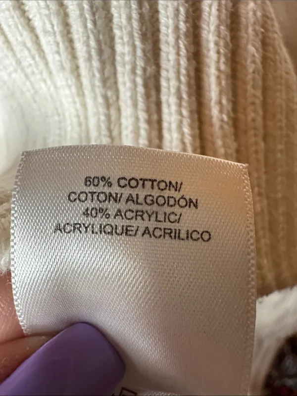 Lucky Brand Ivory Textured Open Knit Dot Sweater Size Small - Image 11