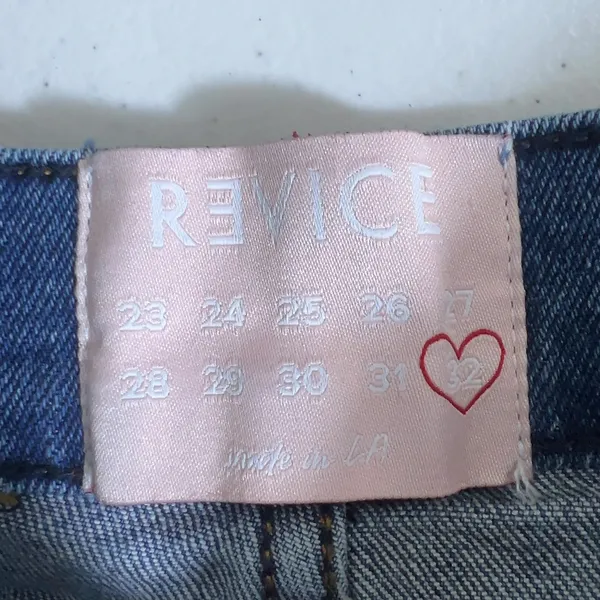 Revice Denim Distressed Straight Leg Jeans Blue Medium Wash Raw Hem Size 32 - Image 5