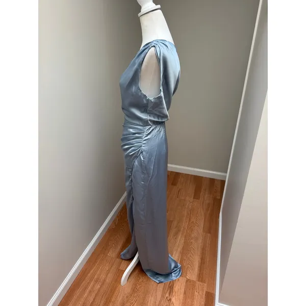 Show Me Your Mumu Jodie Dress Steel Blue Luxe Satin Size XXS - Image 6