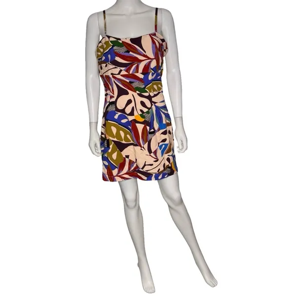 Avec Les Filles Women's Printed Square-Neck Bodycon Mini Dress Floral Sz 12 - Image 2