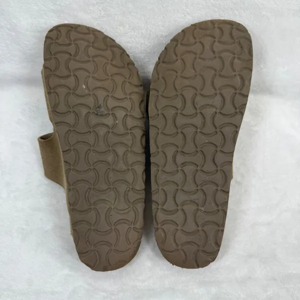Naot Santa Barbara Suede Slide Sandals Taupe Tan Buckle Cork Footbed EU 39 US‎ 8 - Image 2