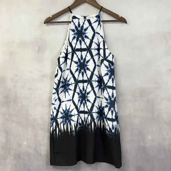 Tyche Geometric Halter Mini Dress Women Small Coastal Artsy Summer‎ Contemporary - Image 12