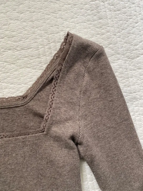 Light brown American Eagle lace top - Image 3