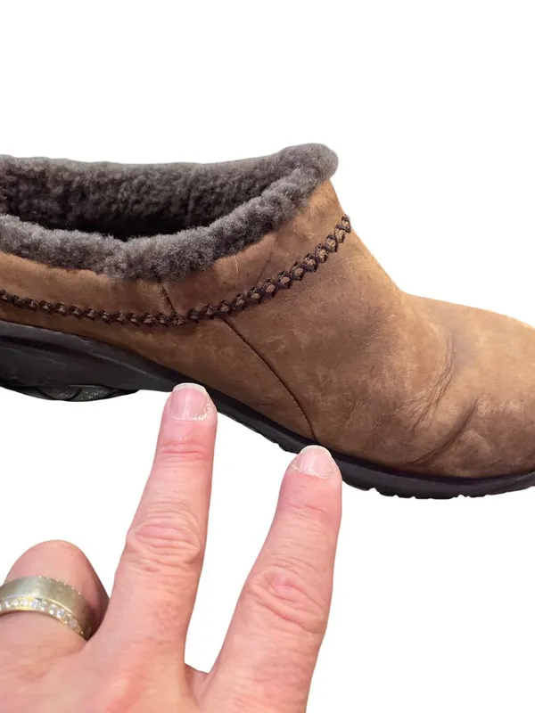 Merrell wms brown leather wool lined moc clogs shoes sz 8.5 SKU 10-091 - Image 16