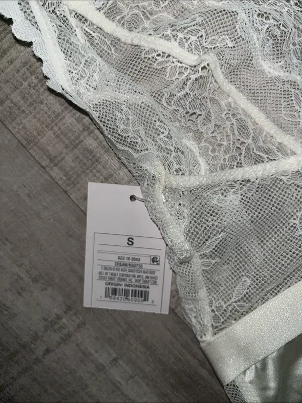 Auden Ivory Lace & Satin Sheer Bodysuit - Image 3