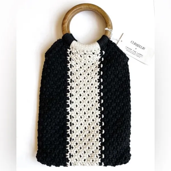Laude‎ The Label Gabby Black Cream Macrame Bag - Image 6