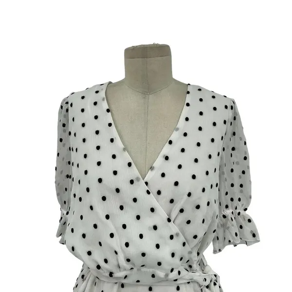 La Maison Talulah Something‎ About You Mini Dress in White Black Polka Dot Print - Image 4