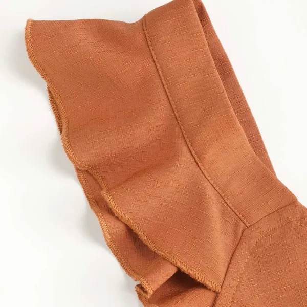 Cider Terracotta Ruffle Sleeve Crop Top - Image 4