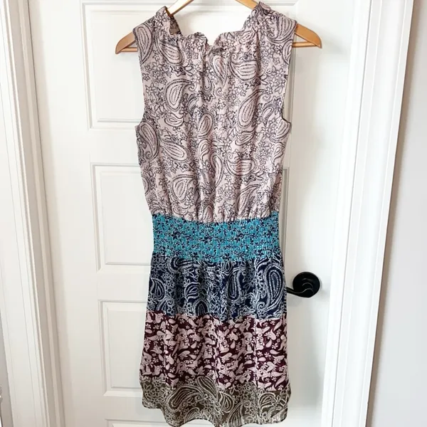 Cabi Dani Paisley Shirred Dress Size Small - Image 6