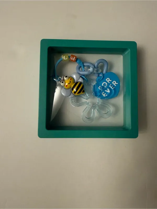 Cute Keychain Set - Red, Pink, Yellow, Green, Blue, Purple in a 3D Floating box! - Image 6