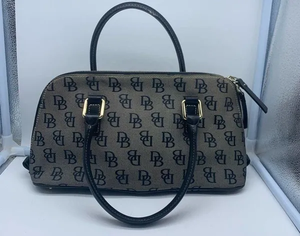 DOONEY & BOURKE black & gray signature D&B logo tote bag - Image 11