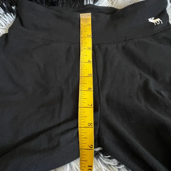 Abercrombie & Fitch Black Logo Flare Leggings Y2K 2000s Stretch Lounge Pants XS‎ - Image 7