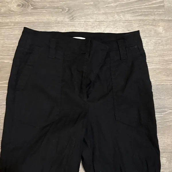 Maeve Anthropologie Naomi Wide Leg Trousers Pants Linen Blend Mid Rise‎ Black 12 - Image 2
