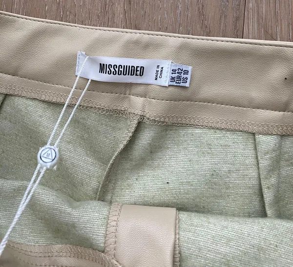 Missguided ivory seam detail faux leather shorts - Image 7
