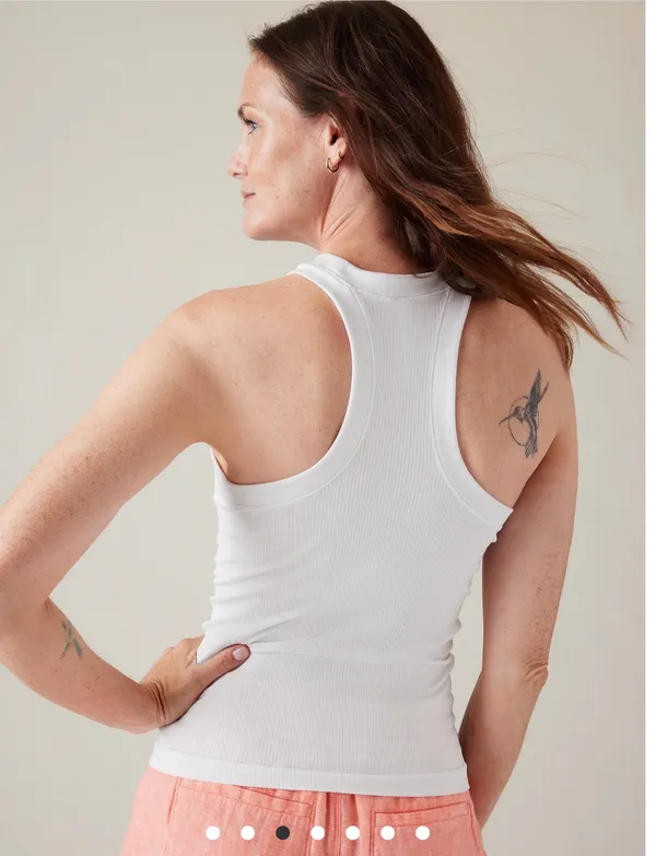 Athleta Renew Seamless Racerback White Tank - Image 2