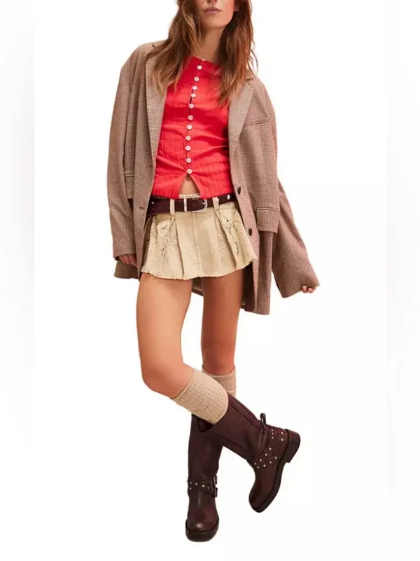 NWT Free People Tilly Long Sleeve Cardi-High Risk Red - Image 2