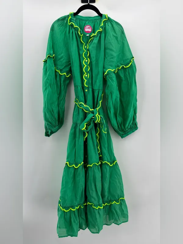 Celia B Tiered Emerald Flame Midi Dress - Image 3