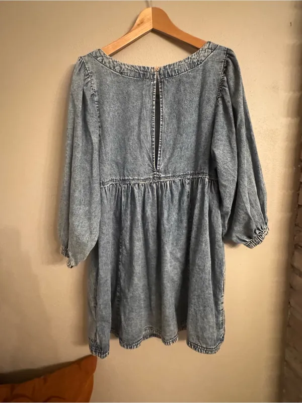 FREE PEOPLE‎ Get Obsessed Denim Mini Dress - Image 6