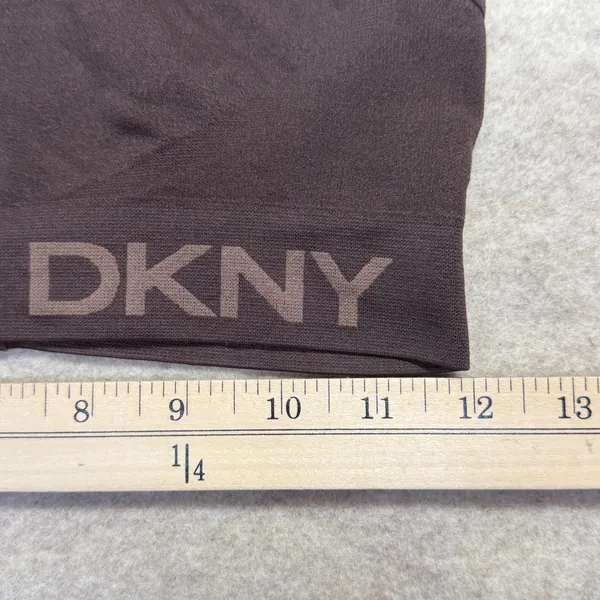 DKNY Womens Seamless Wireless Bralette Brown Logo Band Size L Adjustable‎ Straps - Image 5