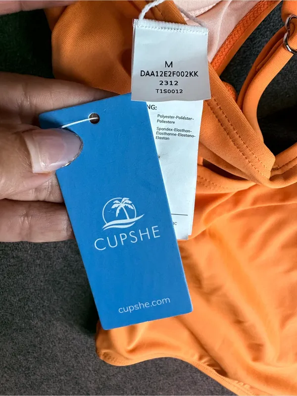 🆕Cupshe Women Orange Cutout One-Piece Swimsuit Size M - Image 7