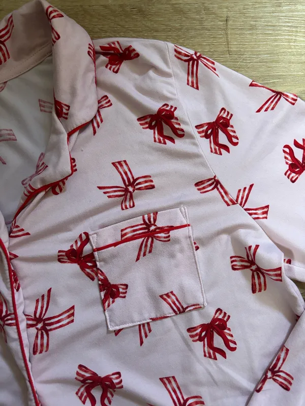 Tahari Pink Bow Print Pajama Set - Image 3