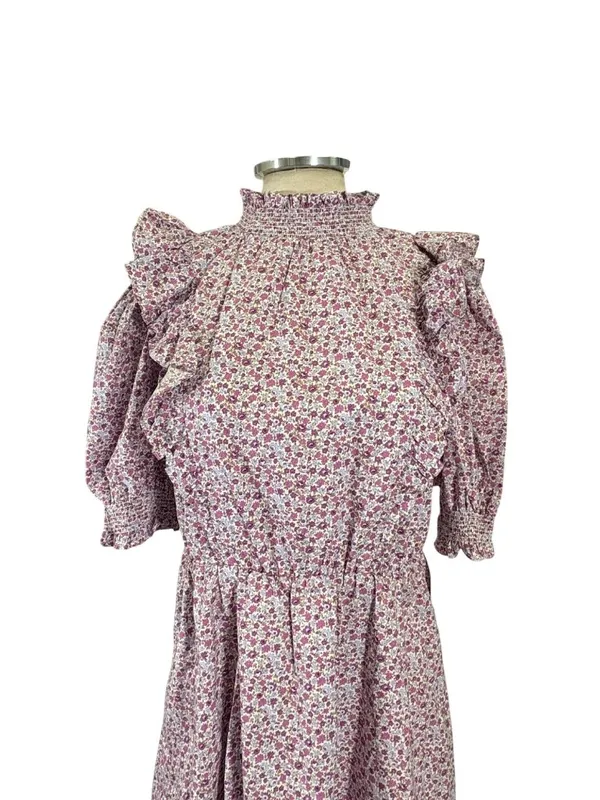 NEW HYACINTH HOUSE Purple Floral Periwinkle Mini Dress Size Medium - Image 6