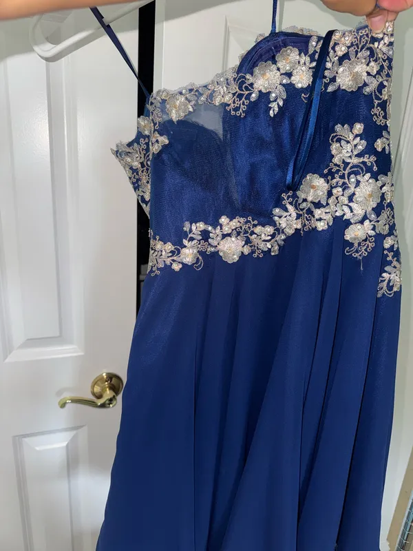 Faviana Blue formal short dress - Image 3