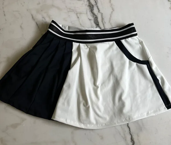 Free People Movement Round Robin Black White Colorblock Skort - Image 5