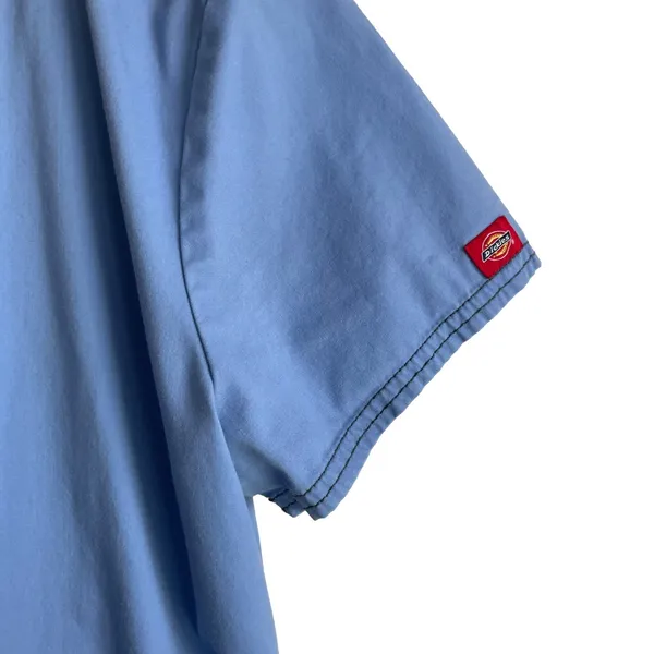 Dickies Women Scrub‎ Top S Blue Short Sleeve Medical Uniform Nurse Office Dental - Image 6