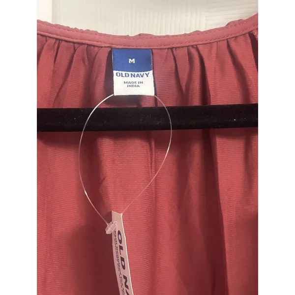NWT Old Navy Women’s Medium Rust Red Ruffle Tiered Dress - Image 4