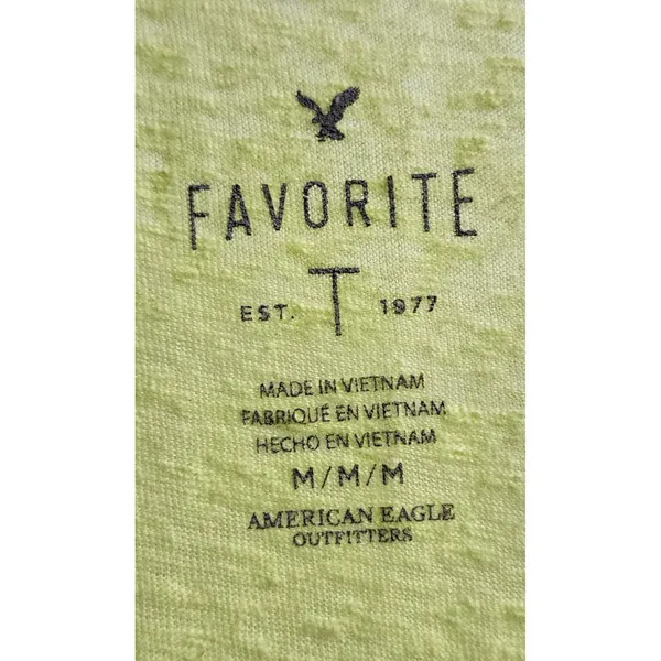 American Eagle Outfitters Favorite T‎ Shirt Lime Green V Neck Short Sleeve M - Image 2