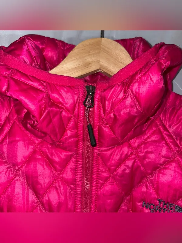 The‎ North Face Thermoball Eco Hooded Jacket Pink Quilted Puffer Women's Medium - Image 4