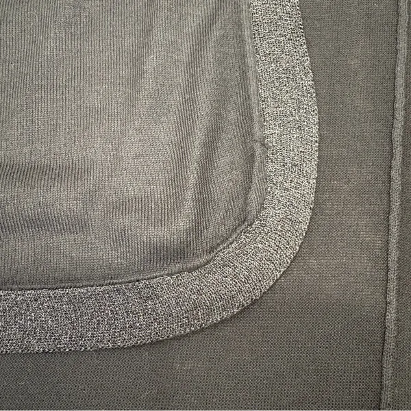 🌟Lauren Ralph Lauren🌟 Sweater Knit Ruana Wrap W. Lurex Trim Black One Size - Image 4