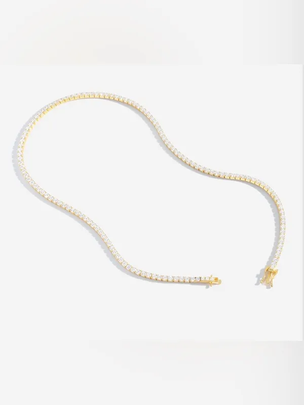 Mint Lilly 3mm Tennis Necklace 18k Gold Plated / 18" NWT - Image 2