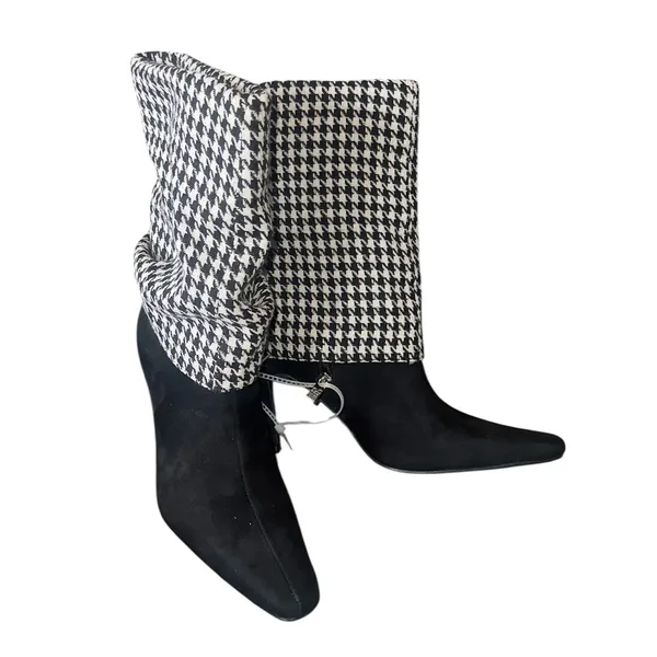 NEW NEW YORK & COMPANY Kalissa Tall Convertible Stiletto Boot Houndstooth 7 - Image 14