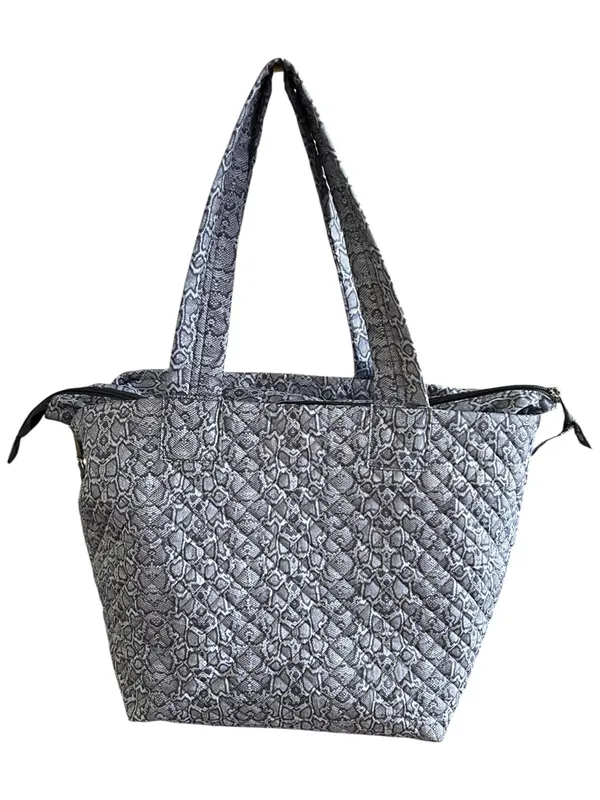 Simply Southern Gray Python Quilted Tote Duffle Travel Bag NWOT - Image 5