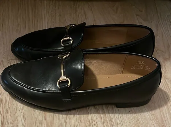 Black Loafers with Gold Detail - Image 5