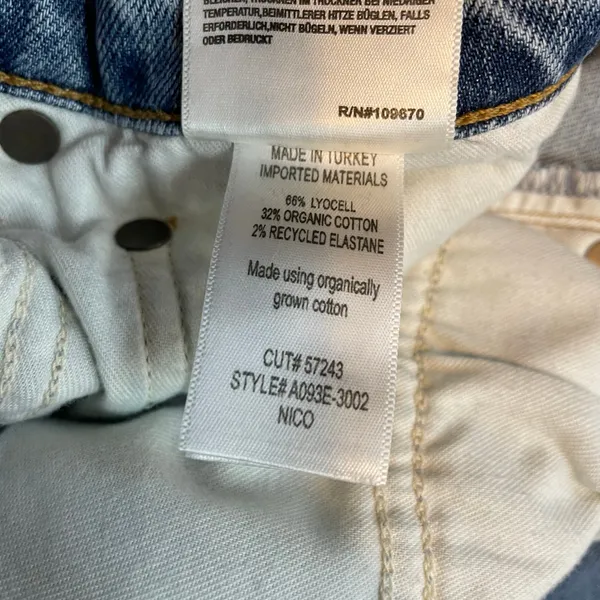 Agolde Nico Slim High Rise Ankle Distressed Button Fly Stretch Jeans Womens 28 - Image 14