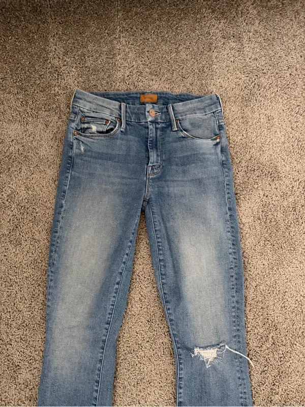 Mother Denim Looker Ankle Fray Jeans In Love Gun Wash Size 25 - Image 2