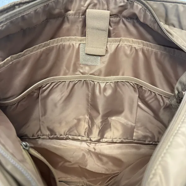 BAGSMART Quilted Puffy Tote Bag Taupe Laptop Travel Work Gym Carry On - Image 11