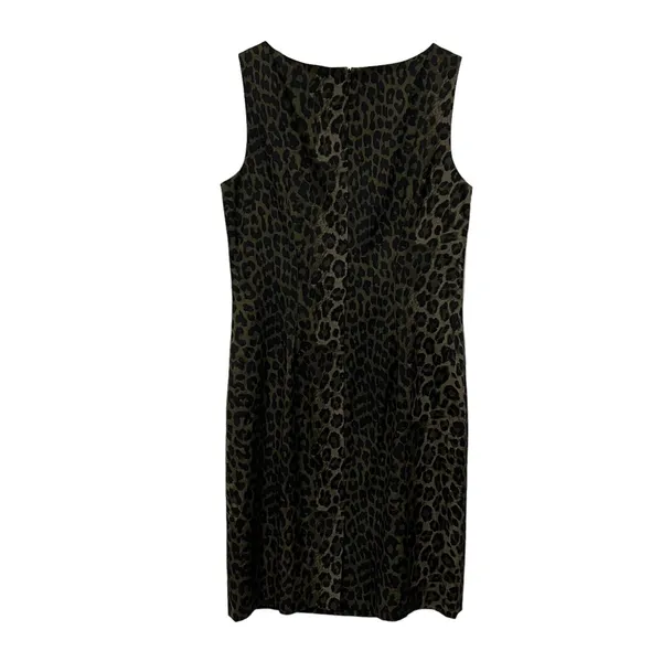 Ann Taylor‎ Size 6 Sheath Dress Animal Print High Neck Sleeveless Lined Back Zip - Image 10