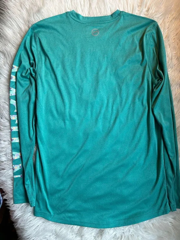Magellan Outdoors Fish Gear Women's Size S Boyfriend Fit Teal Moisture Wicking Logo Shirt - Image 9
