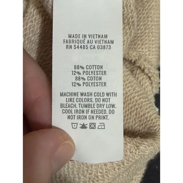 Aerie Women XS Tan Beige Straight Leg Raw Hem French Terry Sweatpants Pockets - Image 4